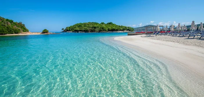 beach seaside in ksamil